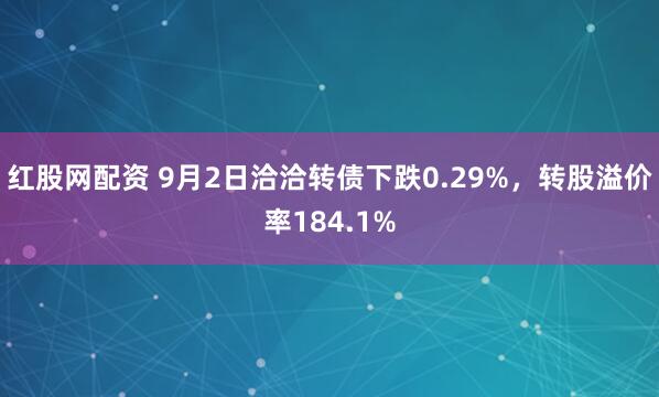 红股网配资 9月2日洽洽转债下跌0.29%，转股溢价率184.1%
